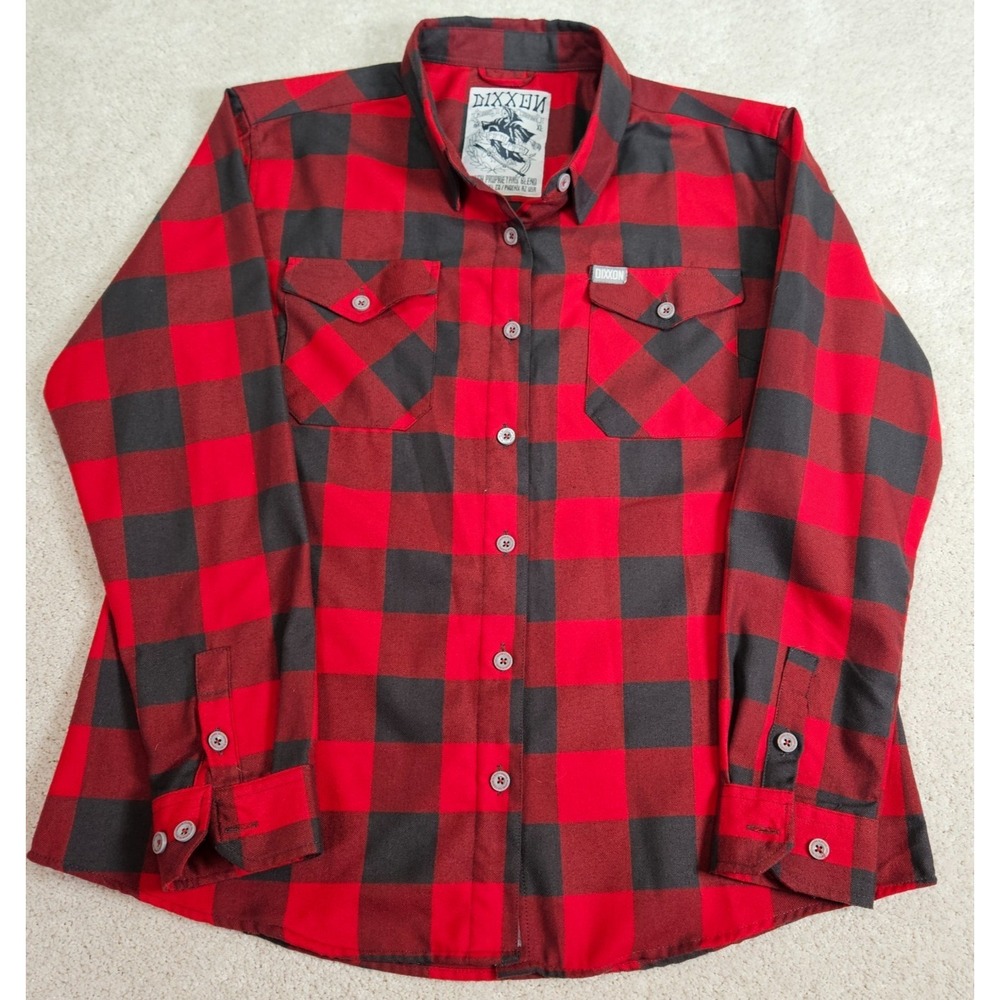 Dixxon Fifty Fifty Flannel Shirt‎ Women's XL Buffalo Plaid Biker Streetwear Gorp